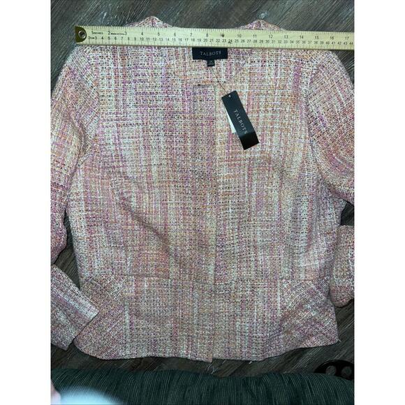 Talbots Jackie Jacket Blazer Pink Moto Tweed Full Zip Old Money Designer Classic - Picture 6 of 15